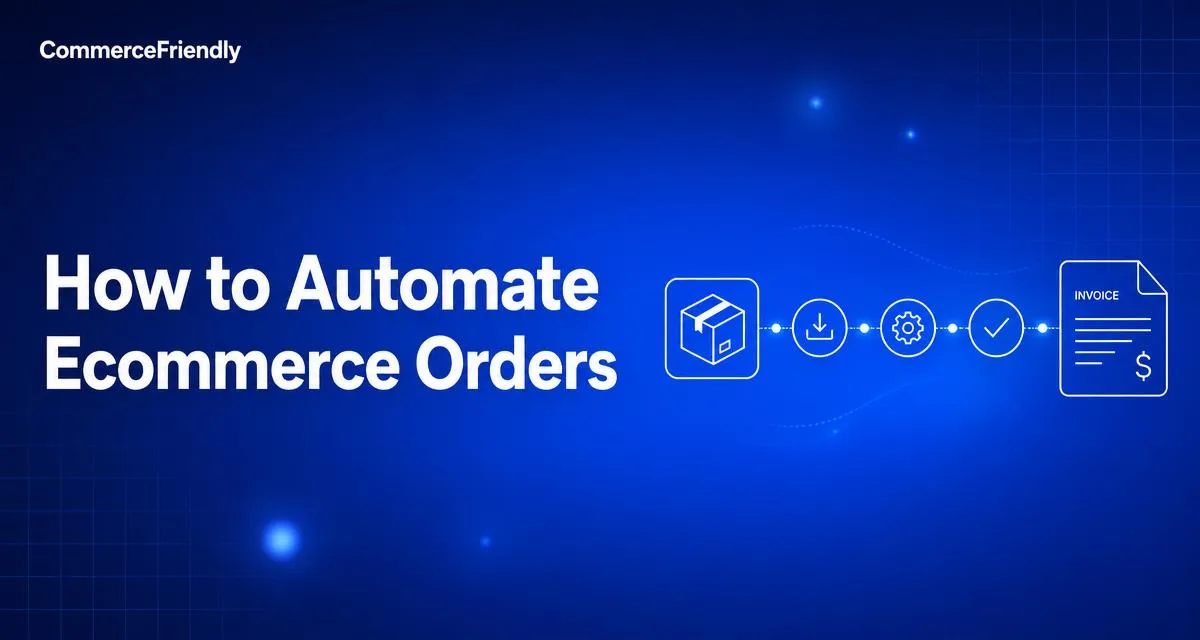 Order-to-cash automation flow showing which ecommerce order steps to automate first
